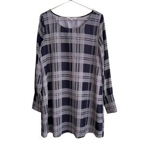 BB Dakota Blue Plaid Shift Dress